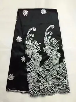 

Black george fabric latest 2018 Sequin african george fabric for women George wrappers sequins George Lace with french lace FB10