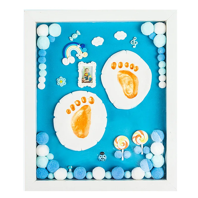  Hand and Foot Baby Frame Print Mud Birthmark Souvenir Newborn Hand and Foot Print Full Moon Gift Ba
