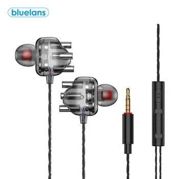 

Transparent In-ear Double Moving Coil Moving Iron Earphone 3.5mm Mobile Phone Computer Universal Game Music HIFI Headset
