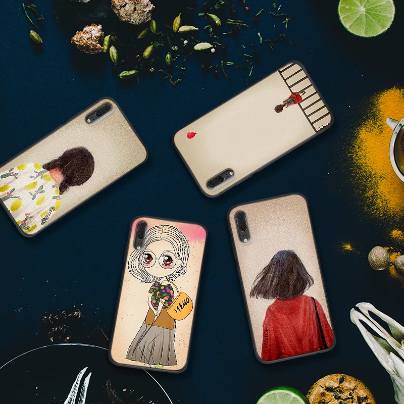 Mobile Phone Cases for Huawei M10 M20 M30 S6 S7 Edge S10 S9 S8 PLUS Soft Silicone Cover Fashionable girl | Мобильные телефоны и