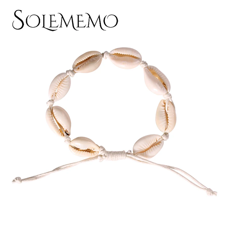 Solememo Boho массивные ножные браслеты из натуральной морской раковины для женщин с цепочкой на лодыжке пляжные Модные женские ювелирные изделия A0035