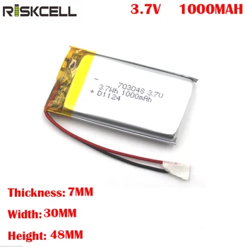 

Prismatic Li-Polymer Battery 703048 3.7v 1000mah with PCB and connector