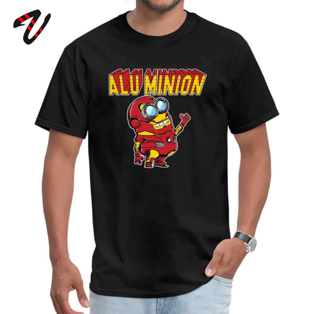 Alu_Minion_ Casual T-shirts for Male 100% Cotton Summer/Autumn Tops Tees Unique T Shirt Short Sleeve 2019 New Fashion Crew Neck Alu_Minion_3373 black