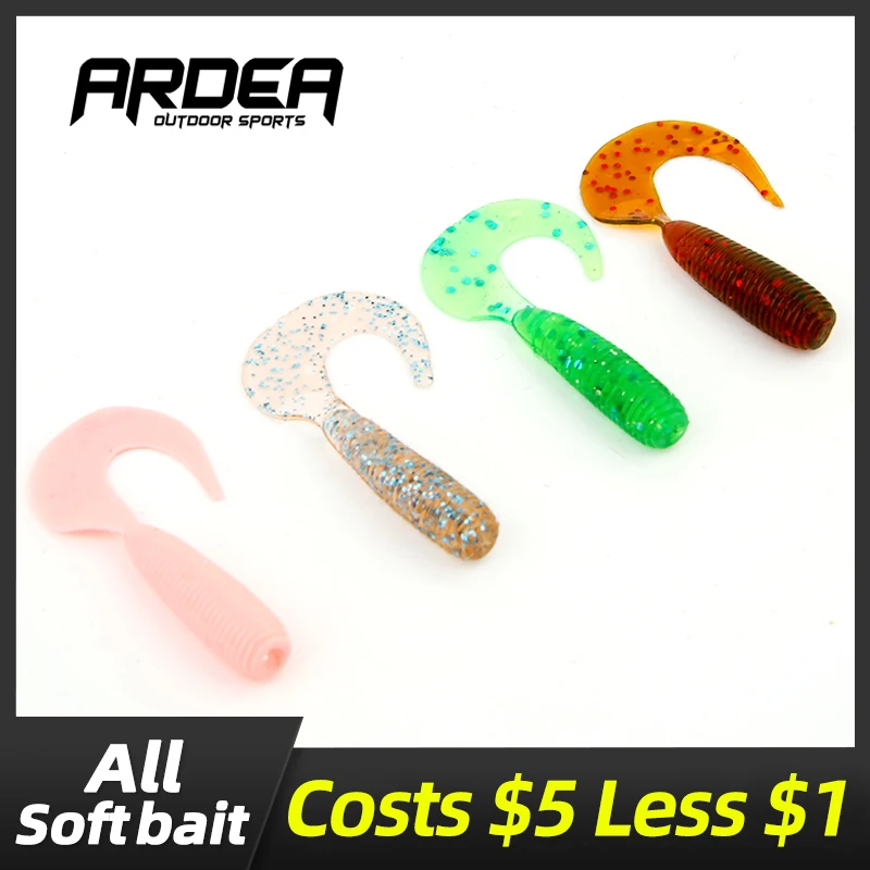 

ARDEA 10pcs soft lure plastic worm lure 45mm 1g grub Silicone bait Wobblers lure Fishing Artificial Baits