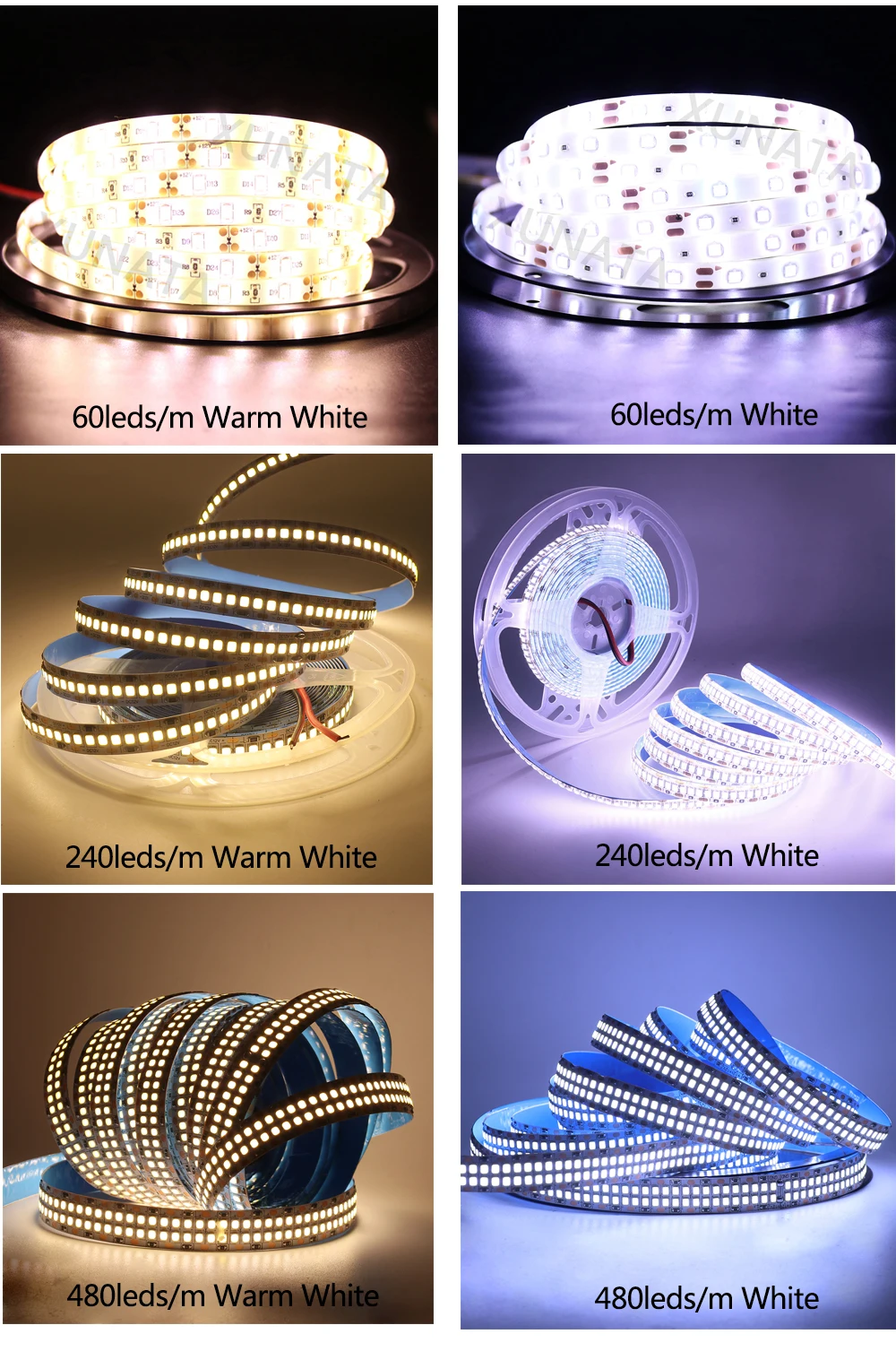 5M DC12V Светодиодная лента Лента SMD 5054 2835 5630 120Leds / m Водонепроницаемая светодиодная лента Гибкая светодиодная лента Светодиодные ленты Светодиодные лампы