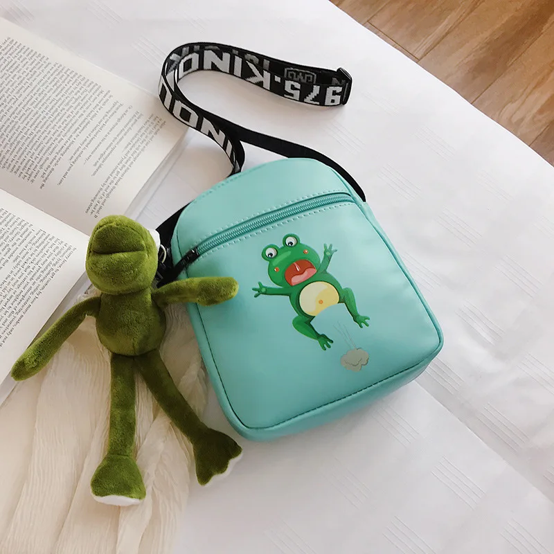 

Slant cartoon bag new 2019 trendy soft girl cute doll Japanese satchel bag