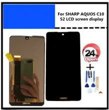 Para sharp aquos c10 s2 display lcd + tela de toque quadro botão impressão digital painel digitador para sharp aquos s2 ferramentas