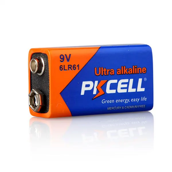 

PKCELL 1pcs 6LR61 9V Batteries 1604A MN1604 9Volt Alkaline Dry Battery Square alkaline battery for wireless microphone