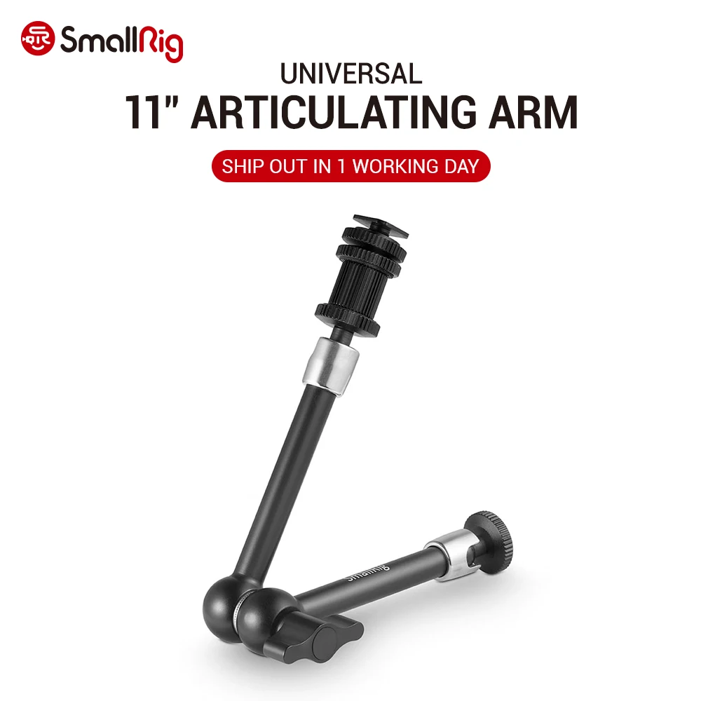 

SmallRig Articulating Rosette Arm Max 10 Inches Long with Cold Shoe Mount & Standard 1/4"-20 Threaded Screw Adapter -1498