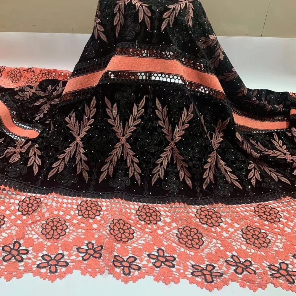 2020 новая нигерийская бархатная кружевная ткань Африканский мягкий бархатный