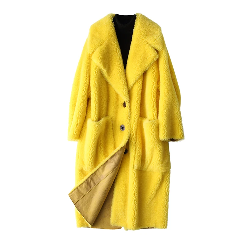 

Warm Real Fur Coat Female 100% Wool Jacket Sheep Shearling Fur Autumn Winter Jacket Women Wool Coats Chaqueta Mujer Hiver 7651
