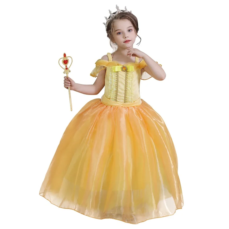 Fancy Party Girls Dresses Elsa Cinderella Sleeping Beauty Halloween Dress Children Rapunzel Kids Cosplay Costume Princess Dress