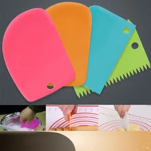 Пластик миксер для теста Ножи глазурь скребок для мастики 3 шт./компл. неровные края однотонные гладкие торт весло шпатели для торта Формы для выпечки Инструменты