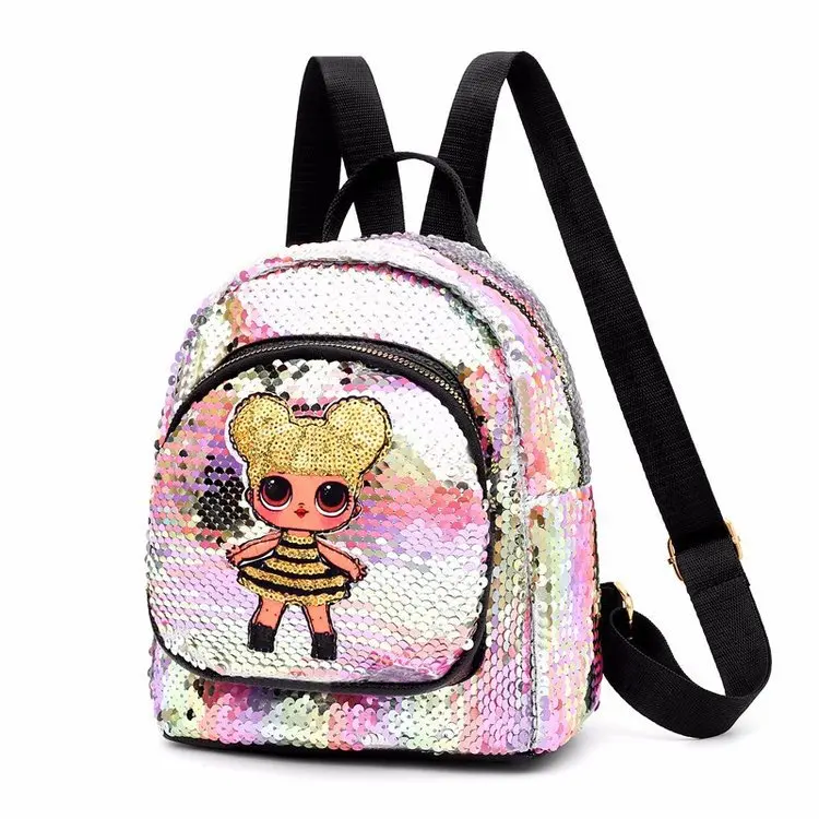 

Autumn New Style Korean-style Children Sequin Bag Fashion Laser Sequin Backpack Double Layer Zipper Hipster Cute School Bag
