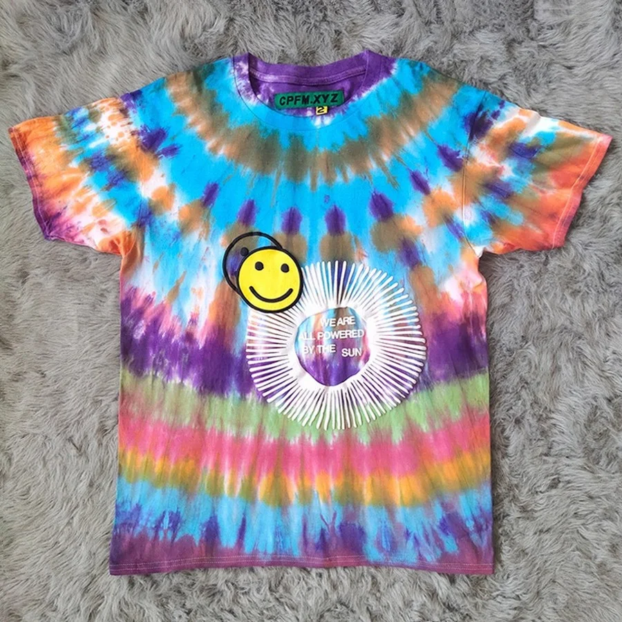 Футболка Tie Dye Kanye CPFM.XYZ для мужчин и женщин тенниска CPFM XYZ лучшего качества 1:1 |