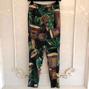 

Retro Printed Pants High Waist Trousers Cotton Sweatpants Woman Man pencil Trousers Pantalones Mujer Cintura Alta