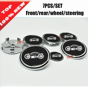 

7pcs Front Bonnet Trunk Cover Auto Wheel Cap Boot Logo Epoxy Resin Car Steer Wheel Center Head Hood Emblem