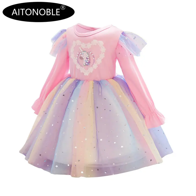 Aitonoble Summer New Costume Gilrs Dress Girl's Dress Princess KidsSkirt Cosplay For Girls With a Gift Bag