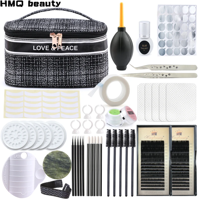 Eyelash Extension Training Kit Practice Model Head Tweezer Ring Brush