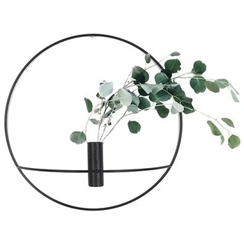 

New Europe 3D Metal Candlestick Wall Mounted Candle Holder Geometric Tea Light Home Decor(Black)