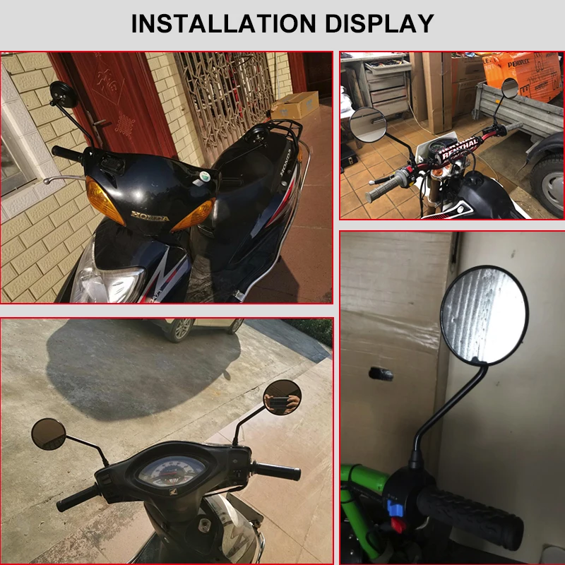 Универсальный мото rcycle зеркала хромированные черные круглые длинные Стволовые moto rbike moto rcycle велосипедные зеркала заднего вида 10 мм specchietti moto