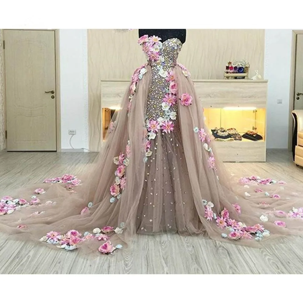 Saudi-Arabic-Crystal-2-Pieces-Evening-Dresses-With-Detachable-Train-3D-Flower-Evening-Gowns-Beaded-Party