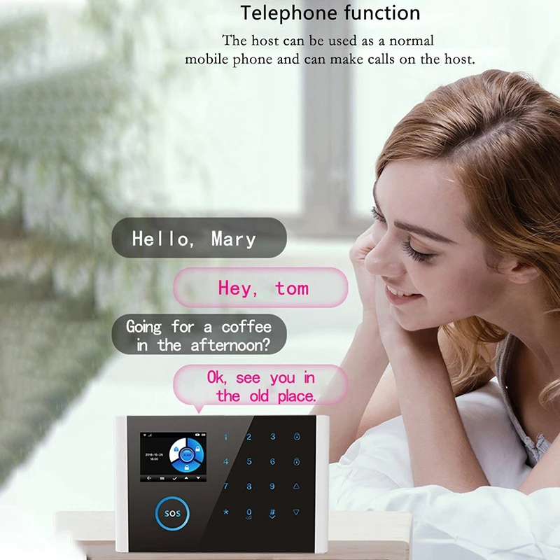 GSM WiFi Home Security Alarm System, GPRS Wireless Anti-Theft Alarm Wi-Fi SMS Call Alert