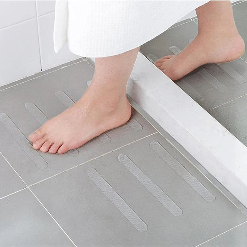5 pcs Anti-Slip Strips Shower Floor Stickers Bath Safety Strips Transparent Non Slip Tape For Bathtubs Stairs