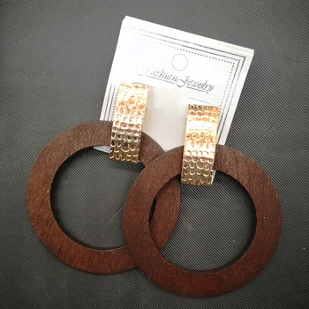 

2020 Brown Color Metal Stud Earrings