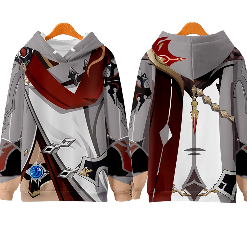 

Толстовки для косплея Genshin Impact в клетку, пуловер с 3D принтом, уличная одежда для мужчин и женщин, осенняя Повседневная Толстовка Оверсайз с капюшоном