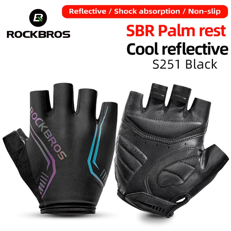 Rockbros Cycling Women Riding Breathable Half Finger Gloves Sport Equipment 