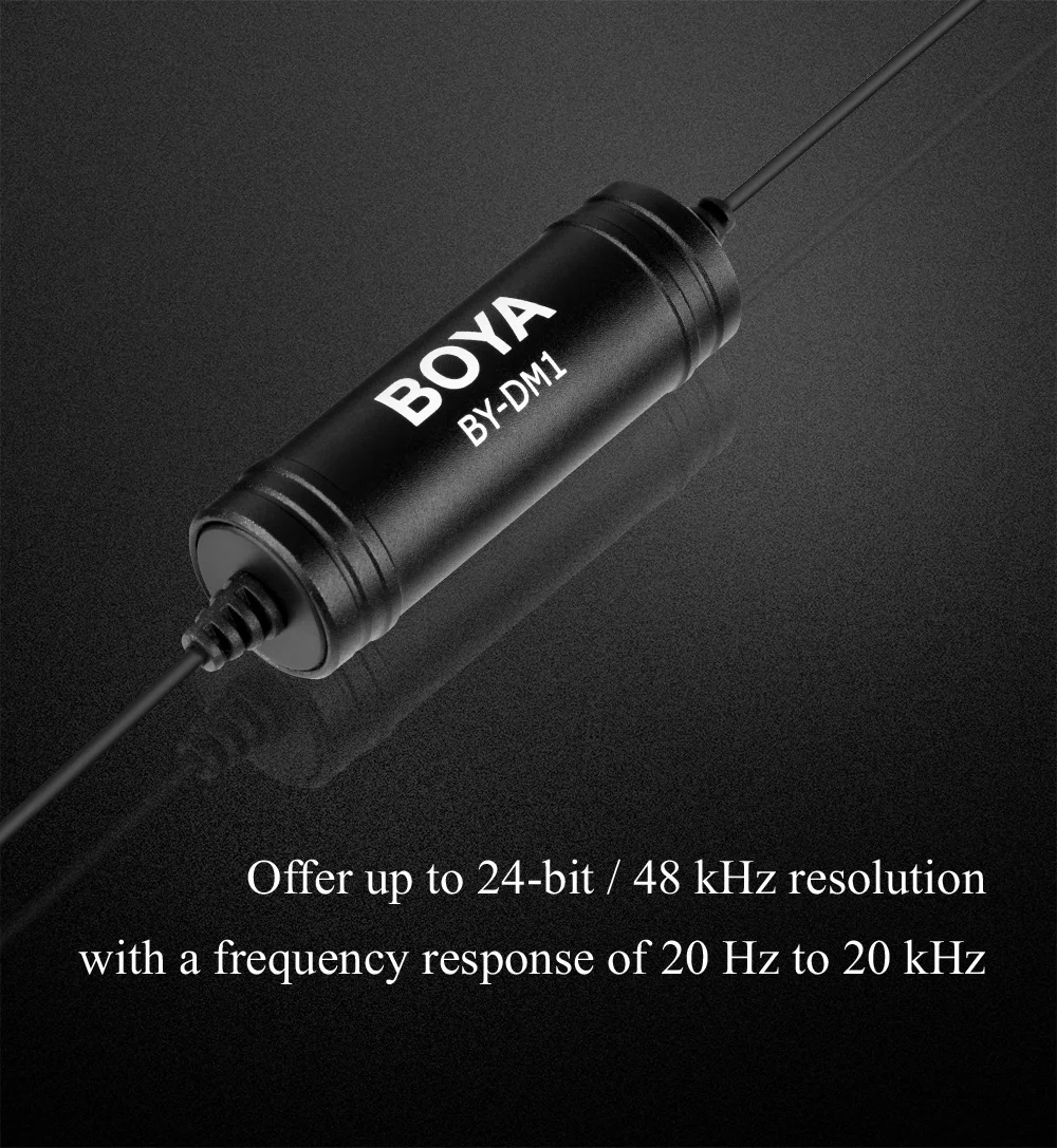 BOYA BY-DM1 Lavalier Microphone for iOS iPhone 11 Xs Xr 8 7 SE 6S iPad Pro mini 2 iPOD TOUCH MFi Certified Lightning Connector