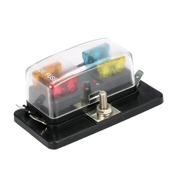

New 4 Way Fuse Box Blade Fuse Holder Box LED Indicator Automotive Fuse Block Box Block 6V-32V Fuse Seat Refitting