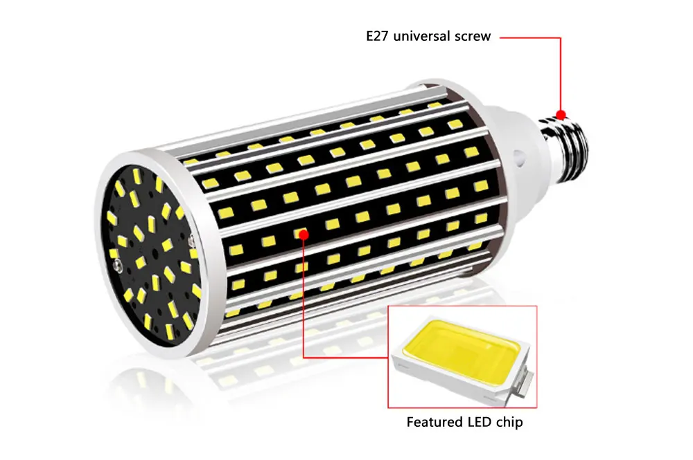 Супер яркий 50 Вт светодиодный лампочка E27 кукурузная лампа SMD5730 чип 3000 К 6000 К для внутреннего освещения лампа для потолочного светильника