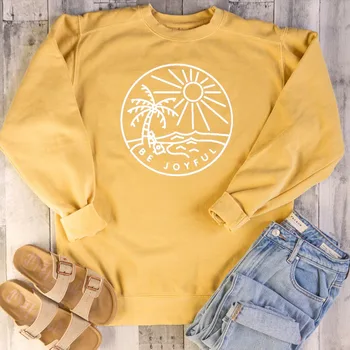 

Unisex Funny Cute Graphic Street Style Cute Kawaii Sweatshirts Cotton Gift Tops Be Joyful Sweatshirt Funny Slogan Travel Hipster