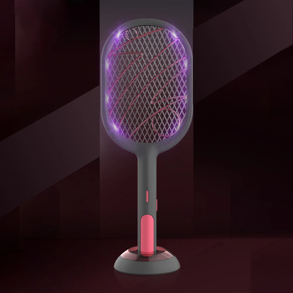 Electric Mosquito Swatter 2 Modes 1200mAh USB Rechargeable Home Fly Bug Zapper Racket Inserts Killer Pest Control Products