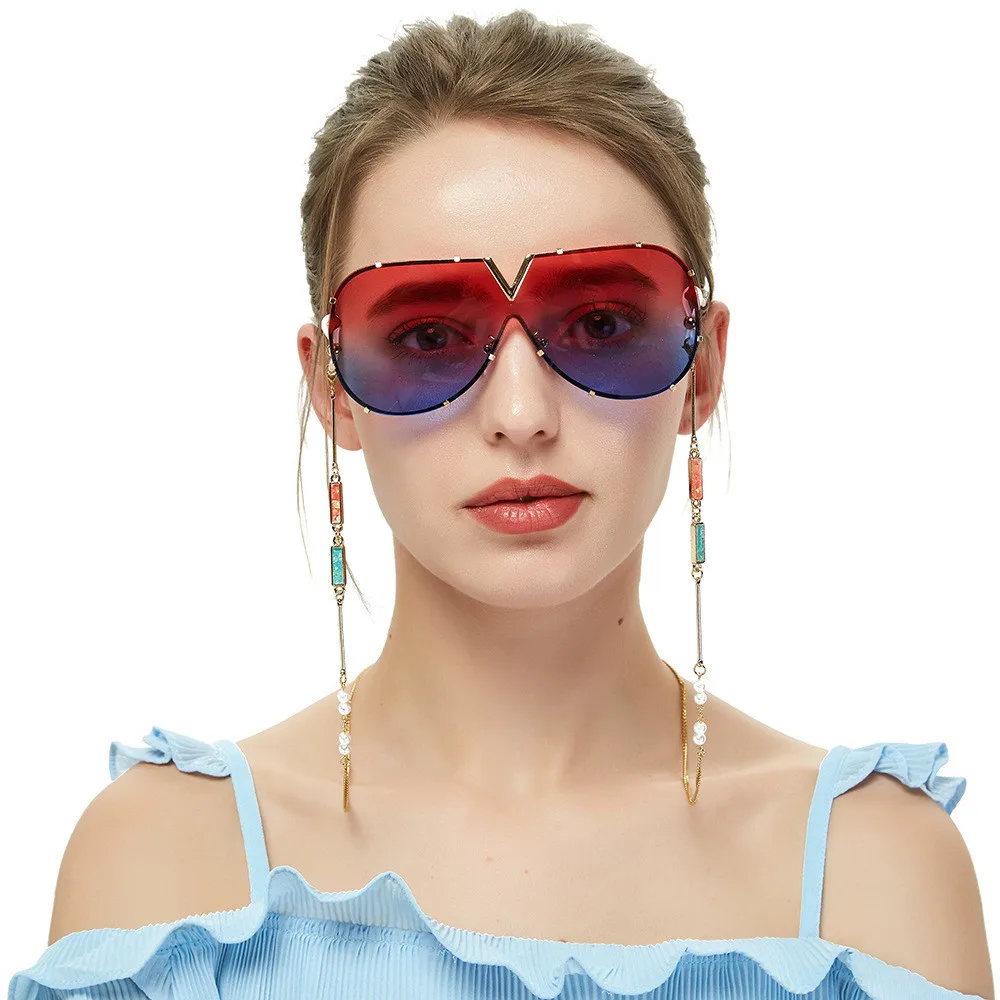 

LEAYH 82CM Luxury Stainless Steel Pearl Glasses Chains Women Female Sunglasses Hanging Chain Lanyard Strap Eyewear Accessories