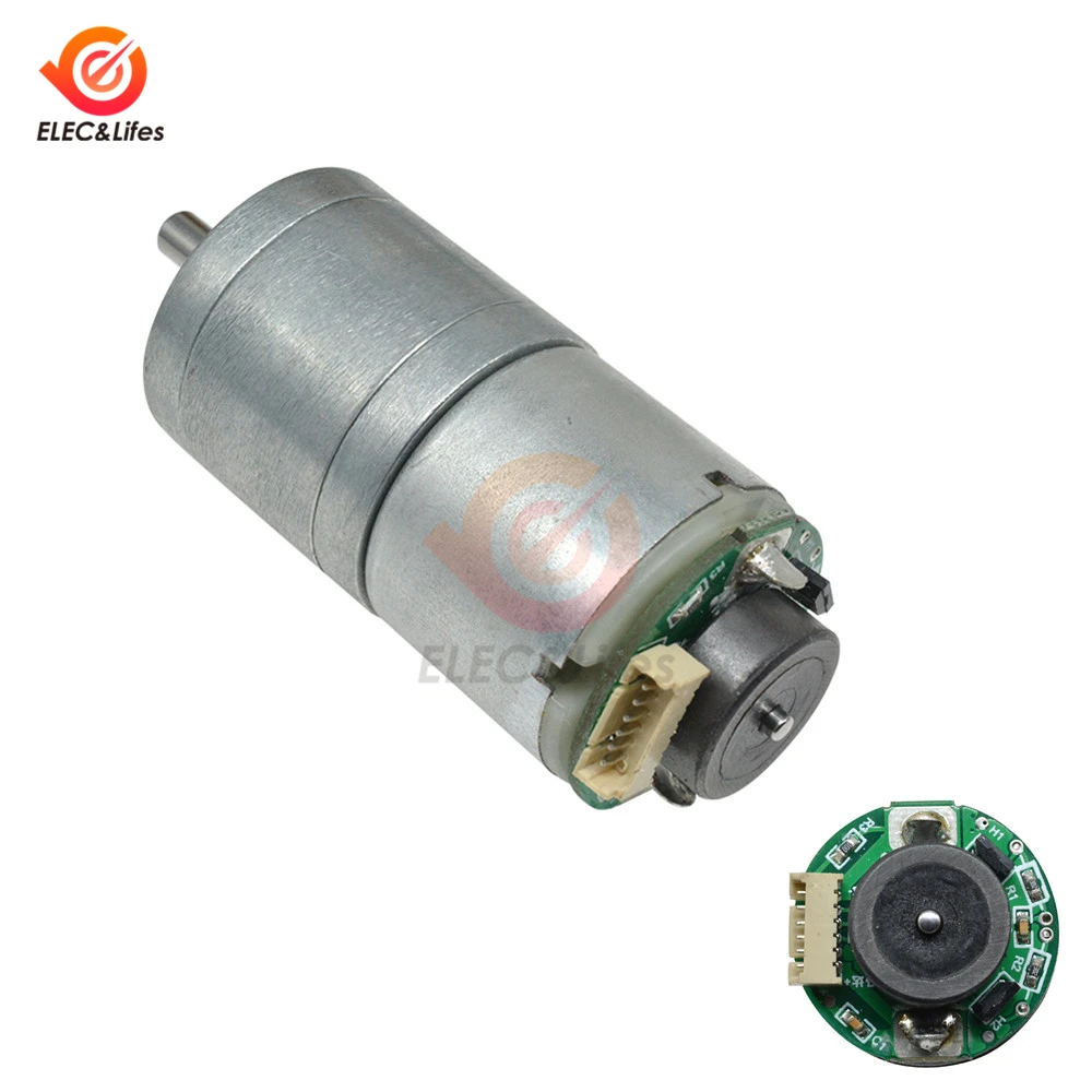 

25GA-310 encoder DC gear motor 12V 100RPM micro metal motor High torque reversible motor for smart car / toys RC Robot