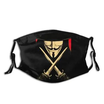 

V For Vendetta Mouth Face Mask V For Vendetta Facial Mask Fashion Cool with 2 Filters for Adult