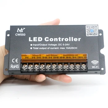 

High Speed Power Signal Amplifier 50A Data Signal Repeater 5CH Channels for RGB+CCT RGB RGBW RGBWW LED Strip Lights 5V 12V 24V