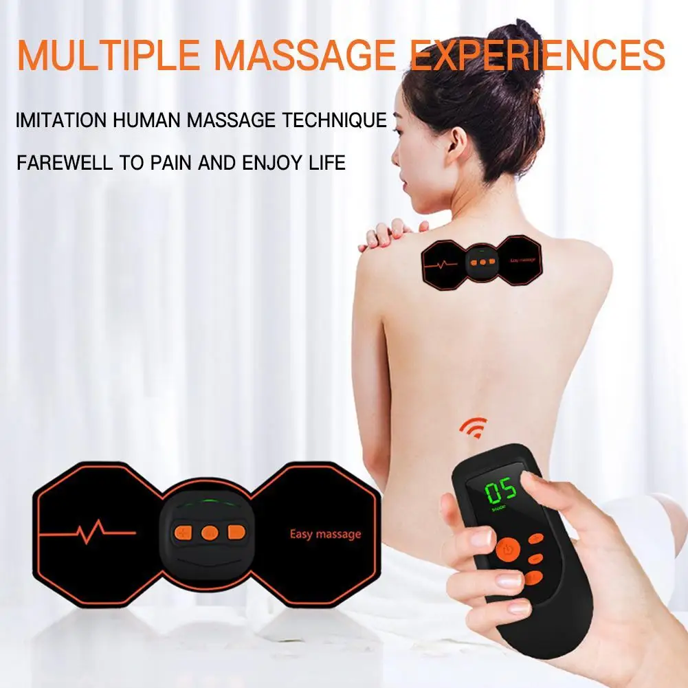 

Mini Electric Back Neck Massager Remote Control EMS Neck Muscle Stimulator Pain Relief Waist /Neck/Back Cervical Massager Set