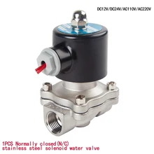 

Stainless steel Electric Solenoid Valve 1/4" 3/8" 1/2" 3/4" 1" Normally Closed Pneumatic for Water Oil Air gas 12V/24V/220V/110V