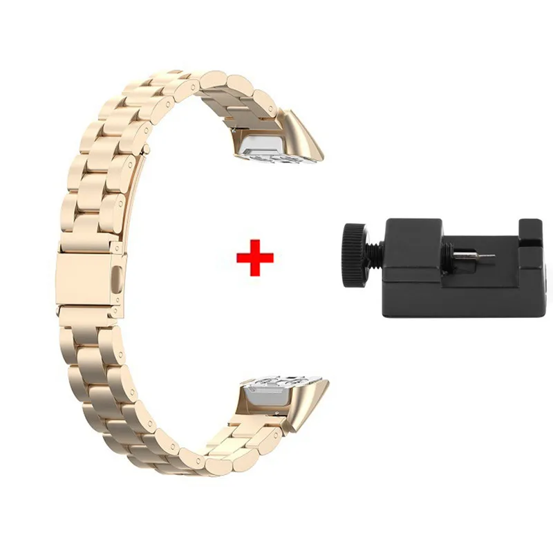 Gold 2 в 1 браслет из нержавеющей стали ремешок для samsung galaxy fit SM-R370 ремешок для samsung galaxy fit Смарт часы ремень - Цвет: Gold