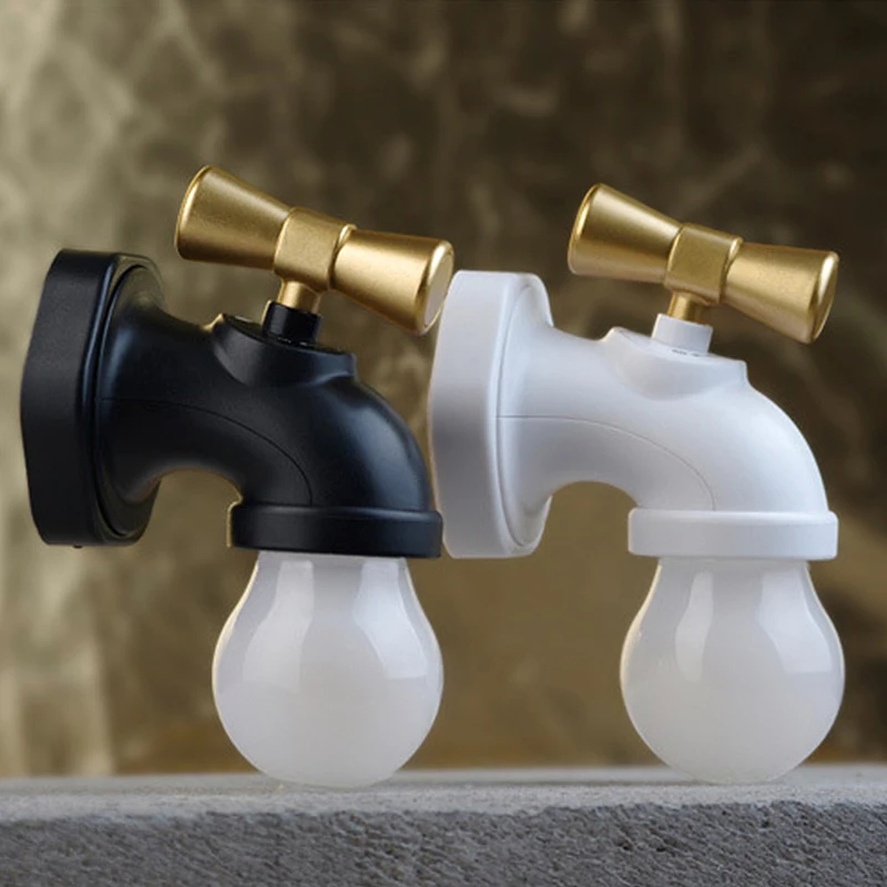 

Creative Voice Control LED Night Light Faucet USB Rechargeable Mini Wall Lamp Long Battery Life Bedroom Decoration Room Lights