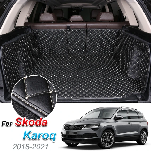 Leder Kofferraum Matte Für Skoda Karoq 2018-2021 Cargo-Liner Stamm Boden  Pad Teppich Auto Zubehör - AliExpress