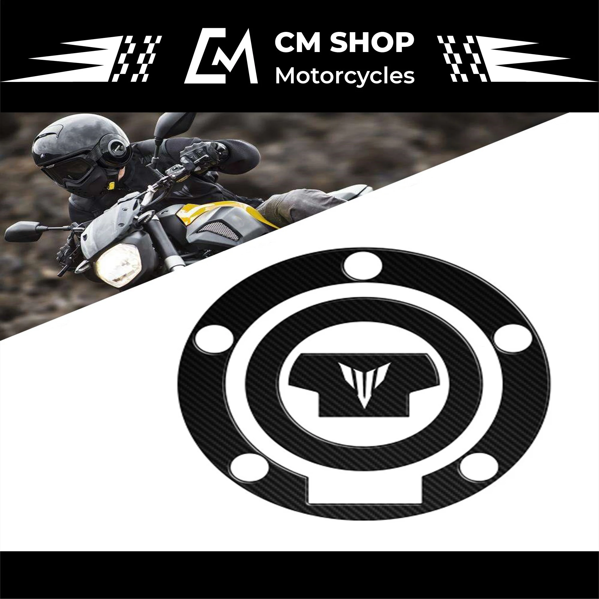 

Suitable For YAMAHA MT-07 MT-09 FZ-07 FZ-09 3D Carbon Fiber Appearance Fuel Tank Cap Sticker Motorcycle Decal