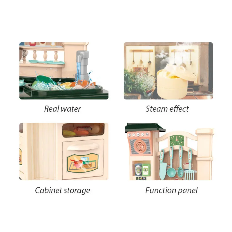  infant shining 40PCS Kids Kitchen Toys Set Children Cooking Toy Kitchen Pretend Play Simulation Kit - 4000414478107