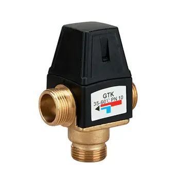 

3 Way Mixing Valve Male Thread Brass Thermostatic Valve for Solar Water Heater 72XD