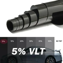 Авто 5% VLT черное оконное стекло Тонировочная пленка наклейка 118*19,7 дюймов+ набор скребок