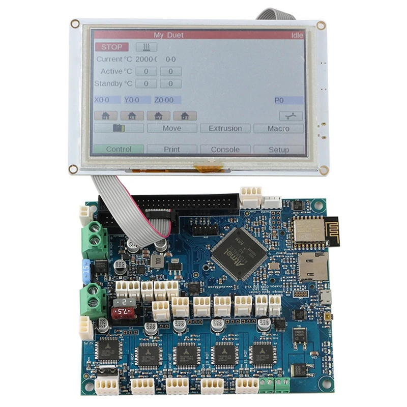С настраиваемым потоком воздуха, клон kayfun DuetWifi Duet 2 Wi-Fi V1.04 материнская плата современным 32-битным электроники с 5 дюймов PanelDue 5I интегрированный Цвет нажатие на экран